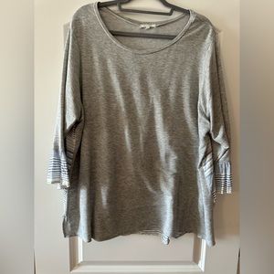 Gray top with striped detail back